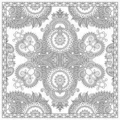 unique coloring book square page for adults - floral authentic c