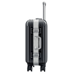 Metal luggage black, side view