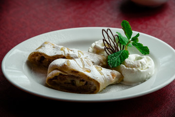 Strudel with apples