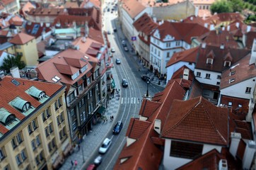 Panoramic View from the top on the Old Prague City