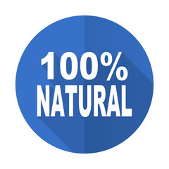 natural blue flat desgn icon with shadow on white background