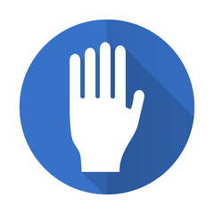 Obraz premium stop blue flat desgn icon with shadow on white background