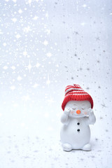 Naklejka na ściany i meble Snowman on the white background