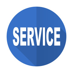service blue flat desgn icon with shadow on white background