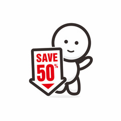 Save 50% Mascot