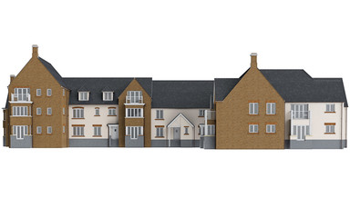 House mansion wooden facade, front view