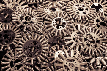 Copper coils, industrial background