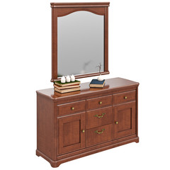 Wooden dresser with mirror
