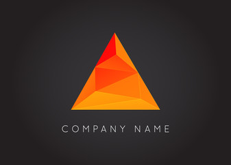 Fototapeta premium Trendy Crystal Triangulated Gem Logo Element Perfect for Business Geometric Low Polygon Style Visual Identity Vector