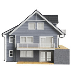 Country house wood siding, front view - 96198470