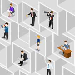 Fototapeta premium Flat 3d isometric business people professional diversity concept