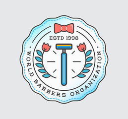 Retro Design Logotype. DIY Handmade Craft Art illustration Vintage Vector in Sailor Circus Freaks Style