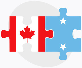 Canada and Micronesia Flags