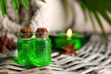 Essential oil for aromatherapy, close up