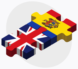 United Kingdom and Moldova Flags