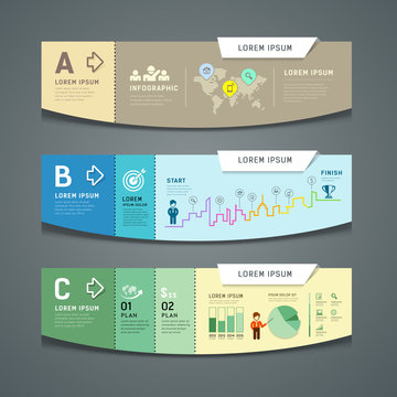 Vector Banners colorful paper cut for business design 