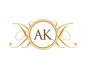 AK Luxury Ornament Initial Logo