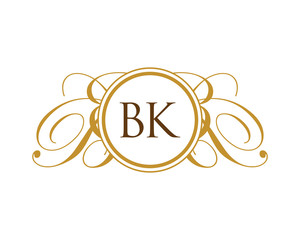 BK Luxury Ornament Initial Logo