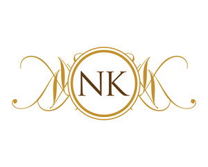 NK Luxury Ornament Initial Logo