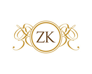 ZK Luxury Ornament Initial Logo
