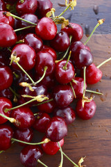 Fresh black cherries fruit