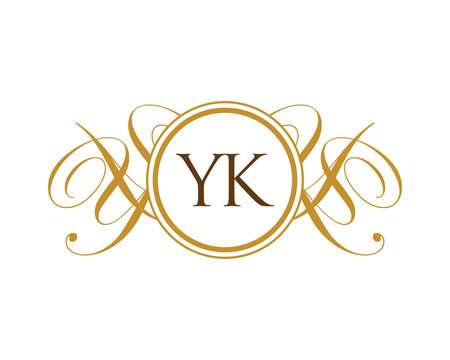 YK Luxury Ornament Initial Logo