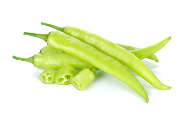 Green peppers isolated on white
