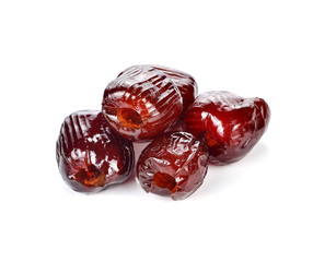 Jujube coating syrup on a white background.Thai dessert