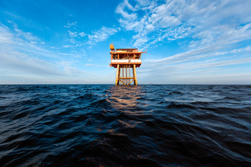 Oil platform at sunny day