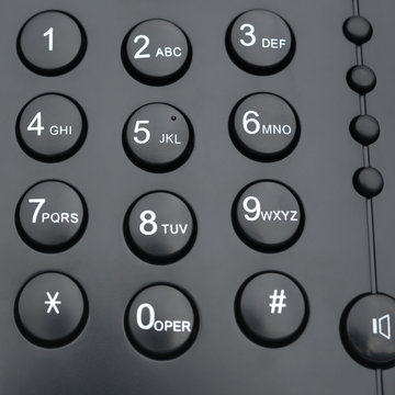 close up of a black telephone