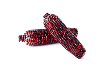purple glutinous corn on white background