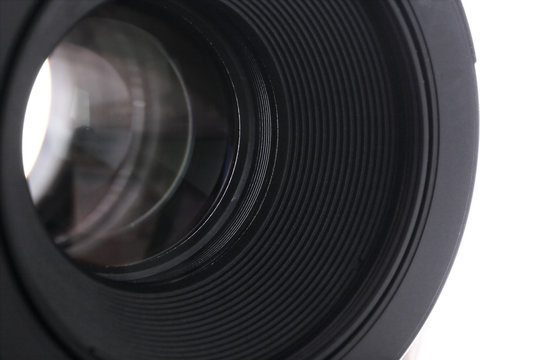Standard Normal Lens for DSLR Camera Isolated on White Background.