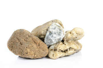stones isolated on white background. Natural minerals