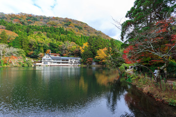 Fototapeta premium Lake Kinrinko in Yufuin, Kyushu, Japan