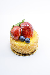 Isolated berries cheesecake, berries sweet dessert, yummy cheese