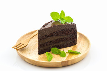 Chocolate cake slice.