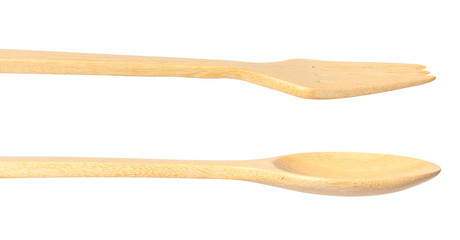 wooden spoon isolated over white.