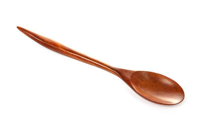 wooden spoon isolated over white.