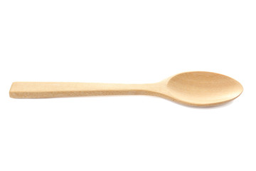 wooden spoon isolated over white.