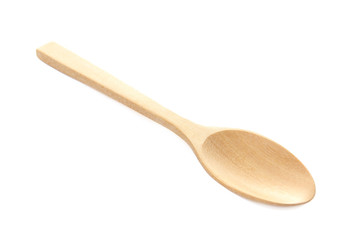 wooden spoon isolated over white.
