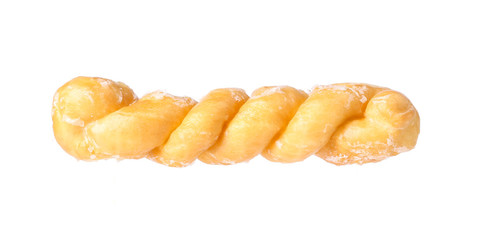 various donuts on white background