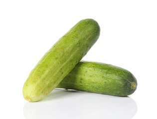 fresh cucumbers isolated on white