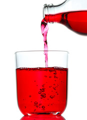 Cold soda iced drink in a glasses isolate on white