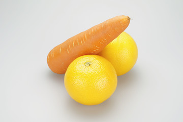 Carrot and oranges put as artillery