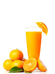 Orange juice isolated on white background.