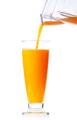 Orange juice isolated on white background.