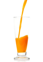 Orange juice isolated on white background.