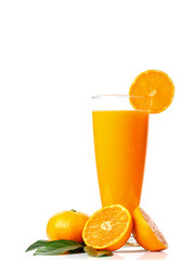 Orange juice isolated on white background.
