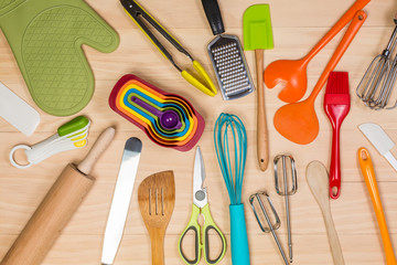 colorful kitchen utensils