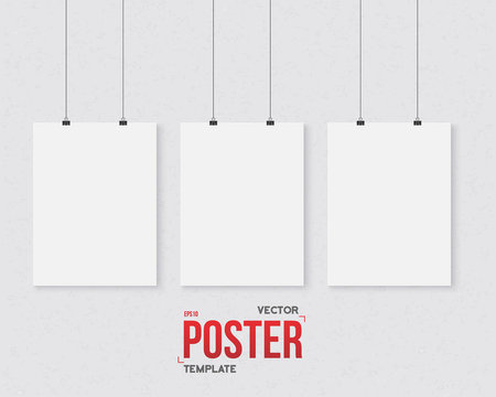 Photorealistic Vector Dark Poster Set Template. Realistic Poster